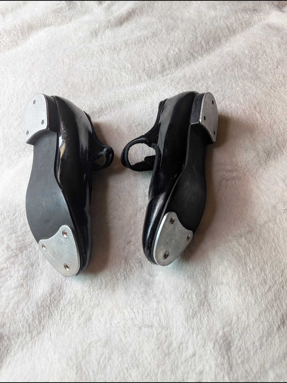 Girls' Black Tap Shoes with Hook-and-Loop Strap - Picture 3 of 4